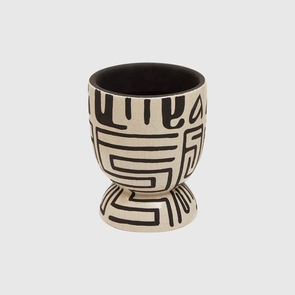 Abel - Earthenware Planter - Black & White