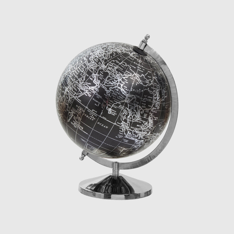 Arne - Globe - Black & Silver