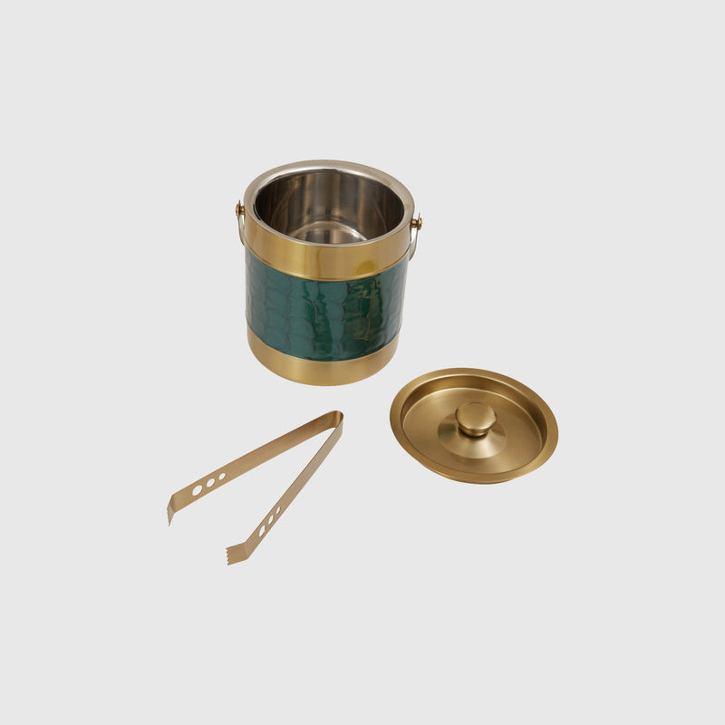 Axel - Enamel Ice Bucket with Tongs - Green