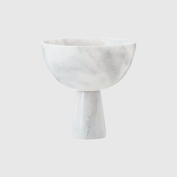 Bianca - White Marble Pedestal Bowl - Large