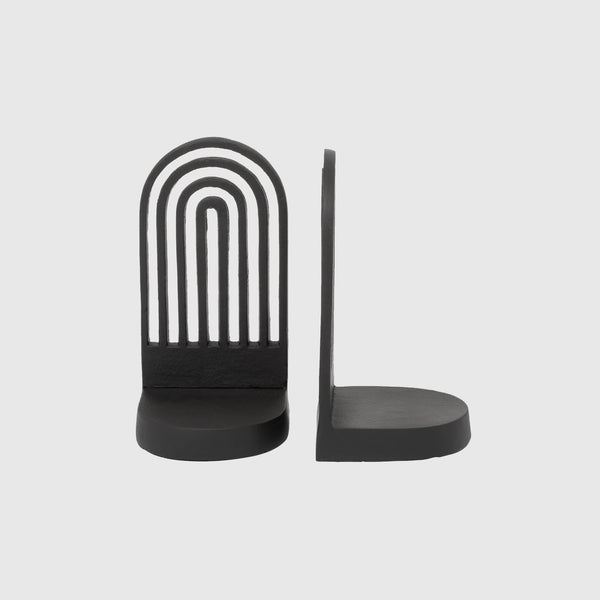 Calla - Black Arch Bookends - Set of 2