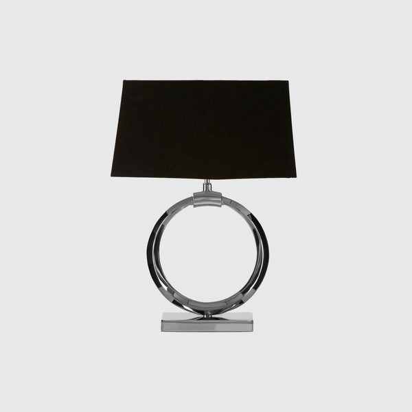 Dania - Table Lamp - Nickel & Black Fabric Shade