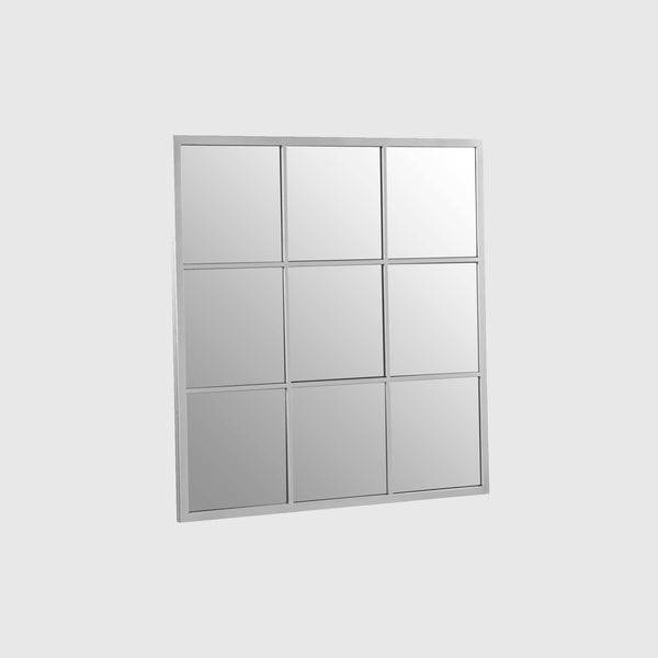 Dune - Large Square Framed Wall Mirror - Silver