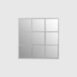 Dune - Large Square Framed Wall Mirror - Silver