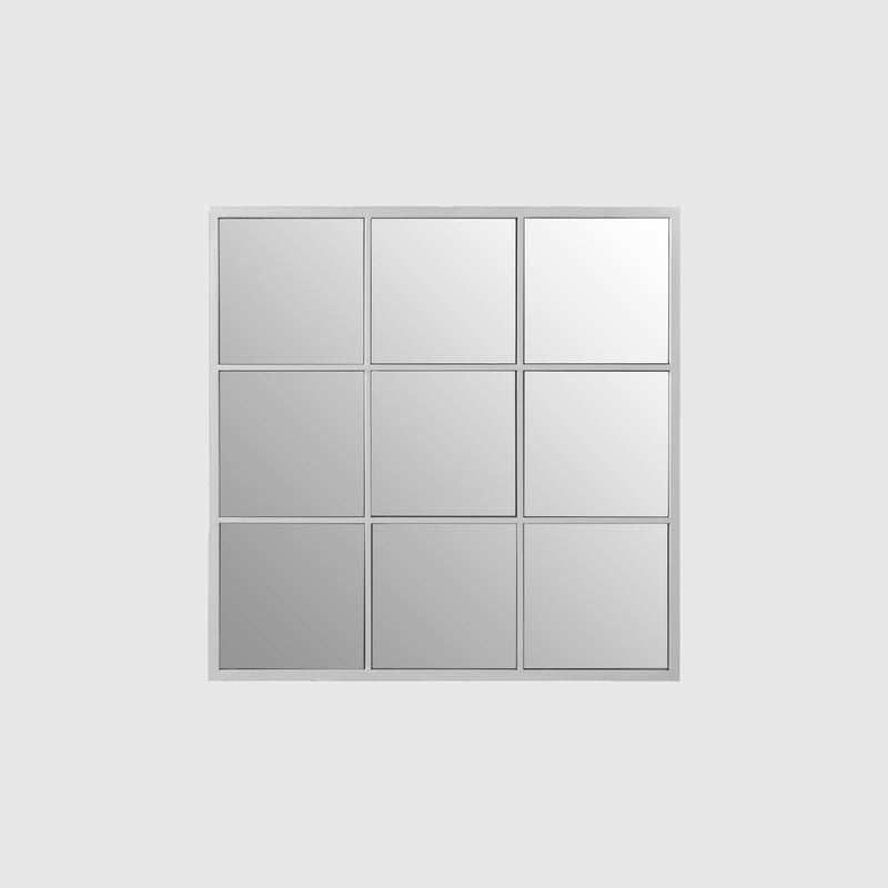 Dune - Large Square Framed Wall Mirror - Silver