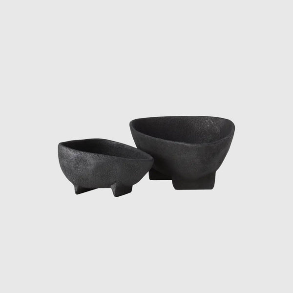 Eli - Black Textured Bowls - Set of 2