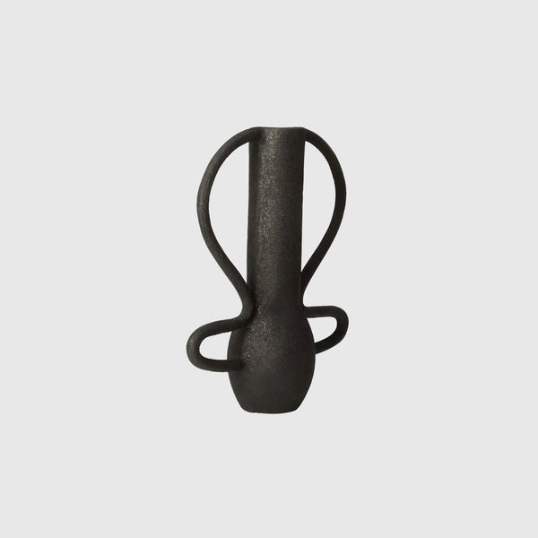 Eli - Black Textured Vase - Large