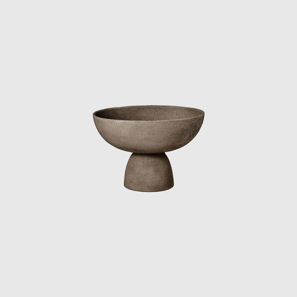 Eli - Grey Textured Pedestal Bowl - Small