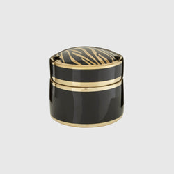 Elise - Black & Gold Round Jewellery Box - Large