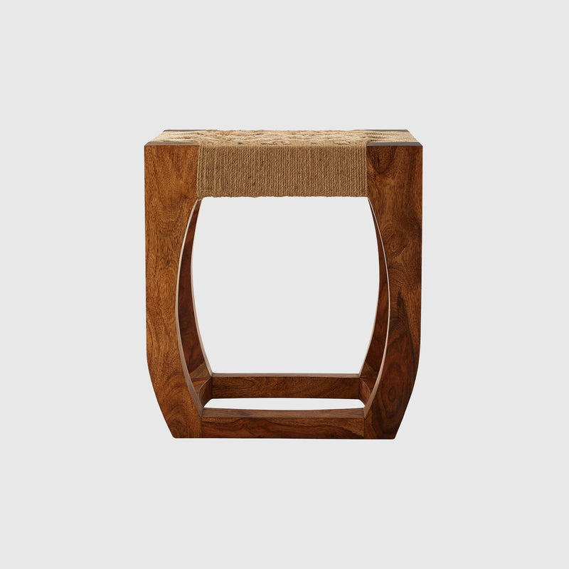 Elsa - Stool - Sheesham Wood & Jute