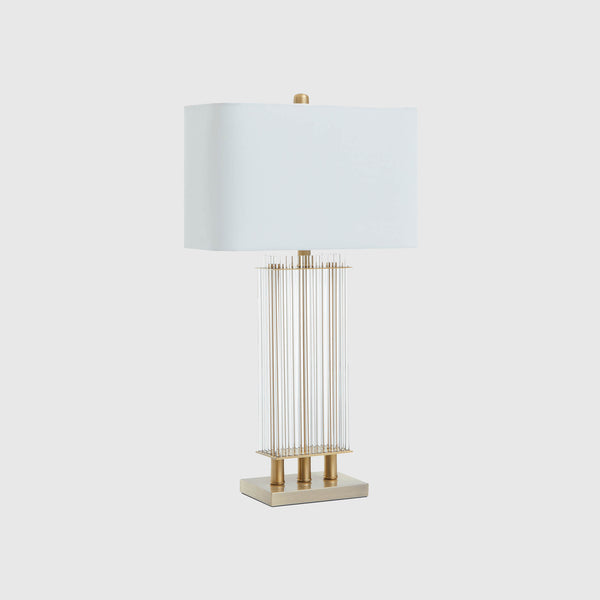 Felix - Table Lamp - Gold & Ivory Fabric Shade