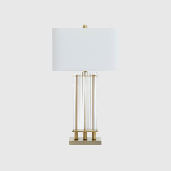 Felix - Table Lamp - Gold & Ivory Fabric Shade