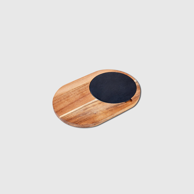 Gabriella - Slate & Acacia Wood Oval Tray