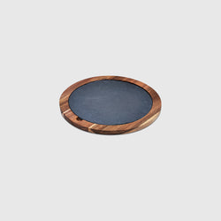 Gabriella - Slate & Acacia Wood Round Tray