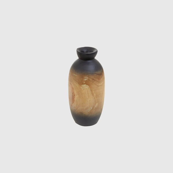 Gaia - Black Ombre Wood Vase - Small