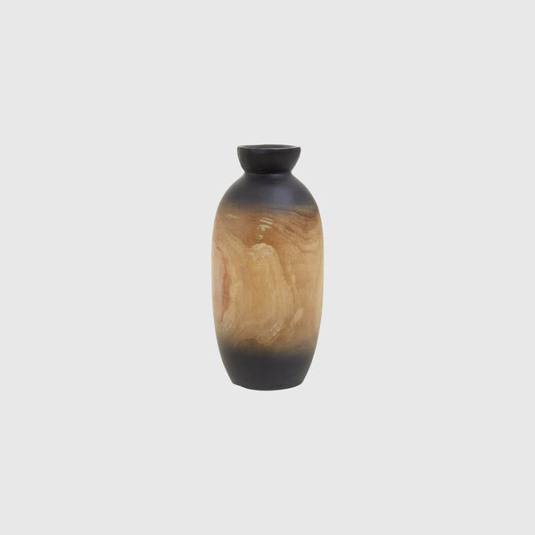 Gaia - Black Ombre Wood Vase - Small