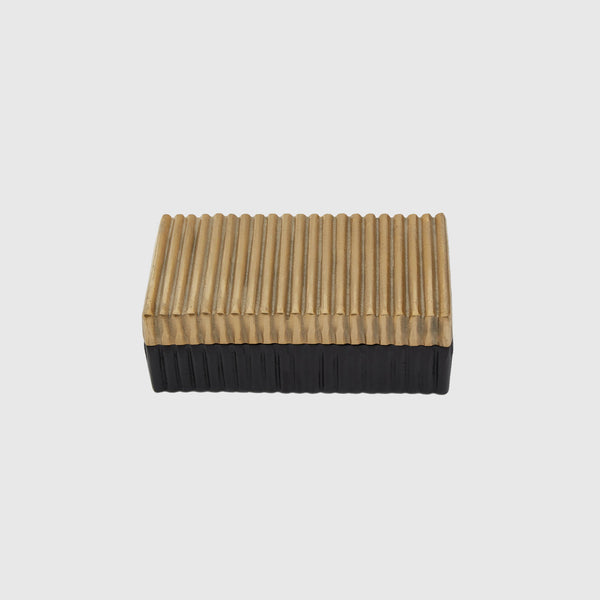 Gus - Fluted Jewellery Box - Black & Gold