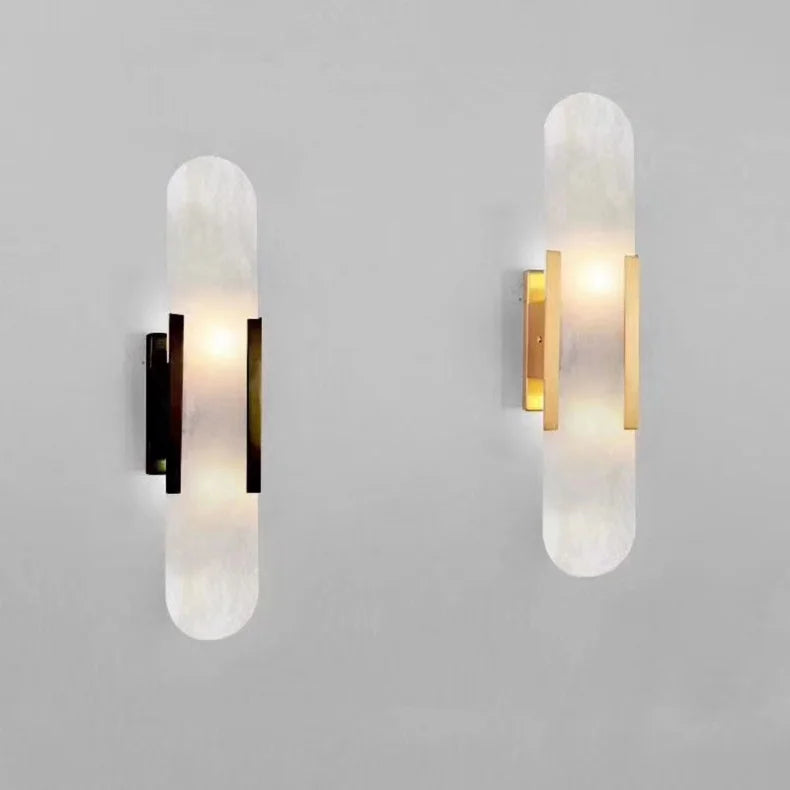 Emily Wall Light - Alabaster & Black