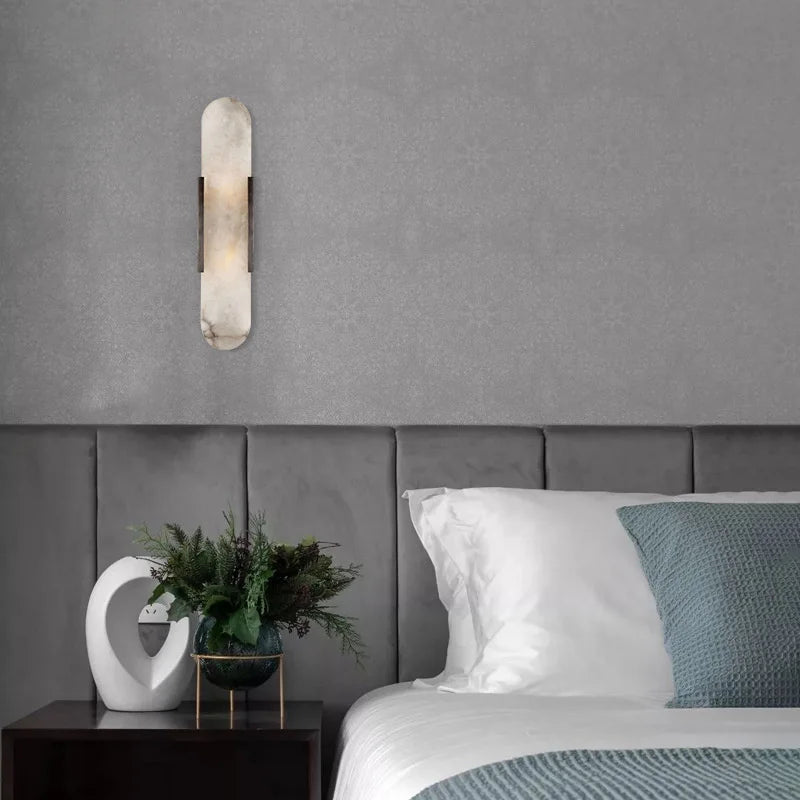 Emily Wall Light - Alabaster & Black