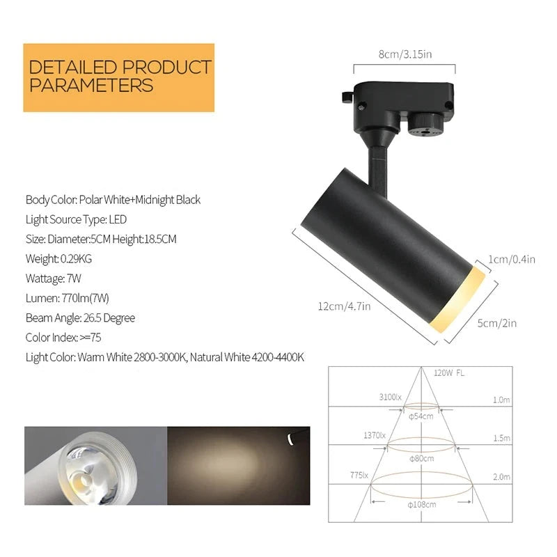 Purity LED Track Light - Black