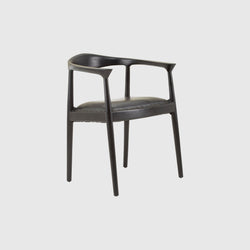 Laurent - Dining Chair - Teak Wood & Black Leather