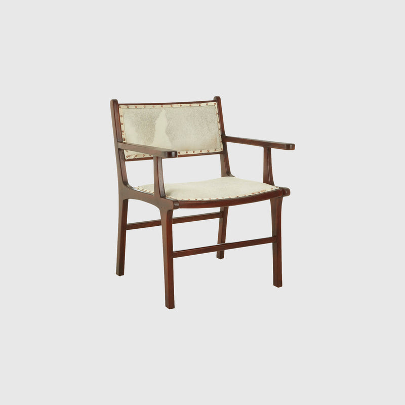 Laurent - Dining Chair - Teak Wood & Cream Leather