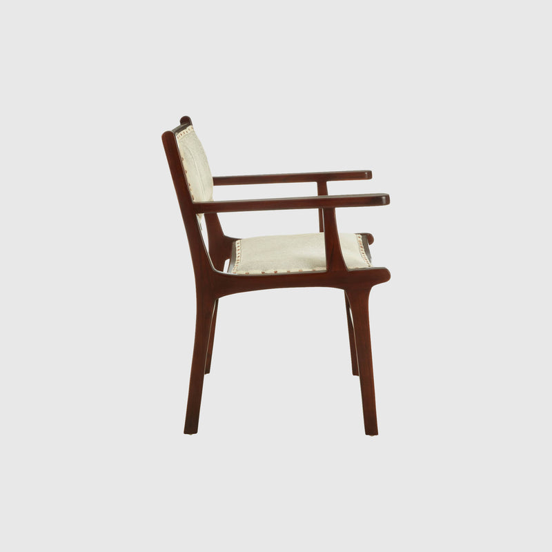 Laurent - Dining Chair - Teak Wood & Cream Leather