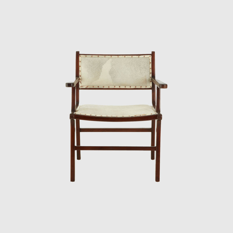 Laurent - Dining Chair - Teak Wood & Cream Leather