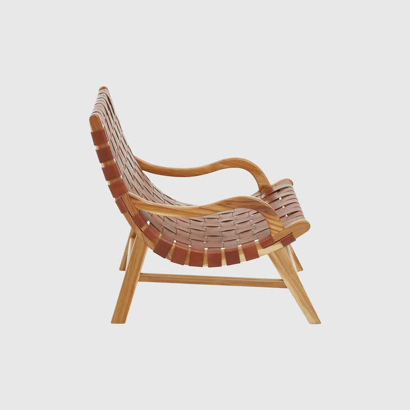 Laurent - Lounge Chair - Teak Wood & Brown Leather