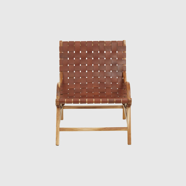 Laurent - Lounge Chair - Teak Wood & Brown Leather