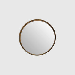 Leon - Round Hammered Wall Mirror - Gold