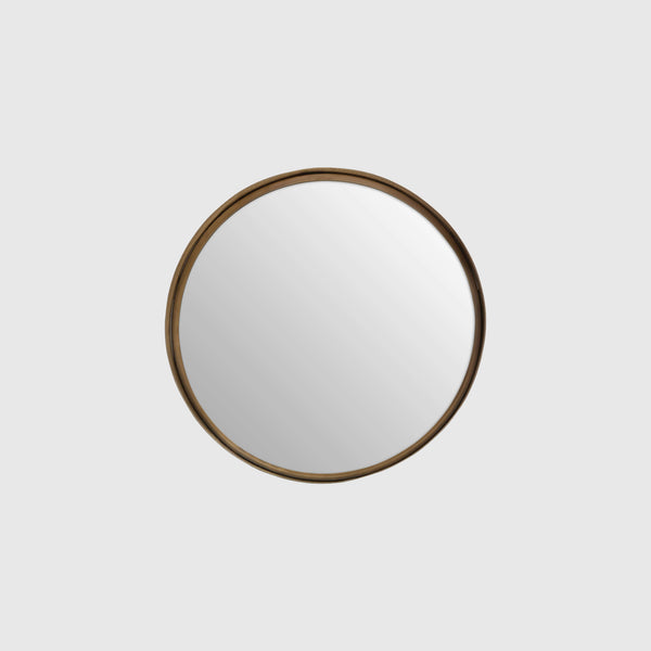 Leon - Round Hammered Wall Mirror - Gold