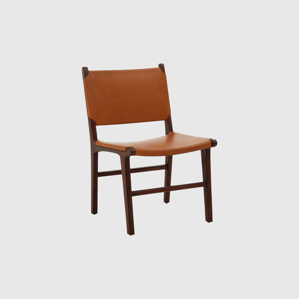 Lila - Dining Chair - Teak Wood & Tan Leather