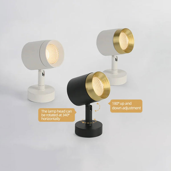 Aether Adjustable LED Spotlight - White & Gold