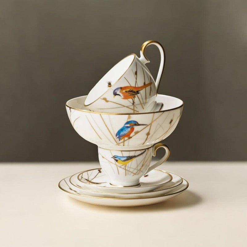 Avian - Bone China Coffee Cups & Saucers - Set of 12