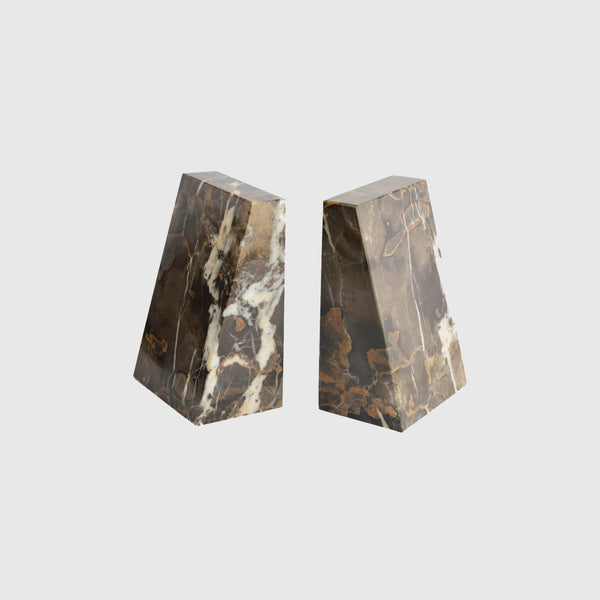 Brunner - Brown Marble Bookends - Set of 2