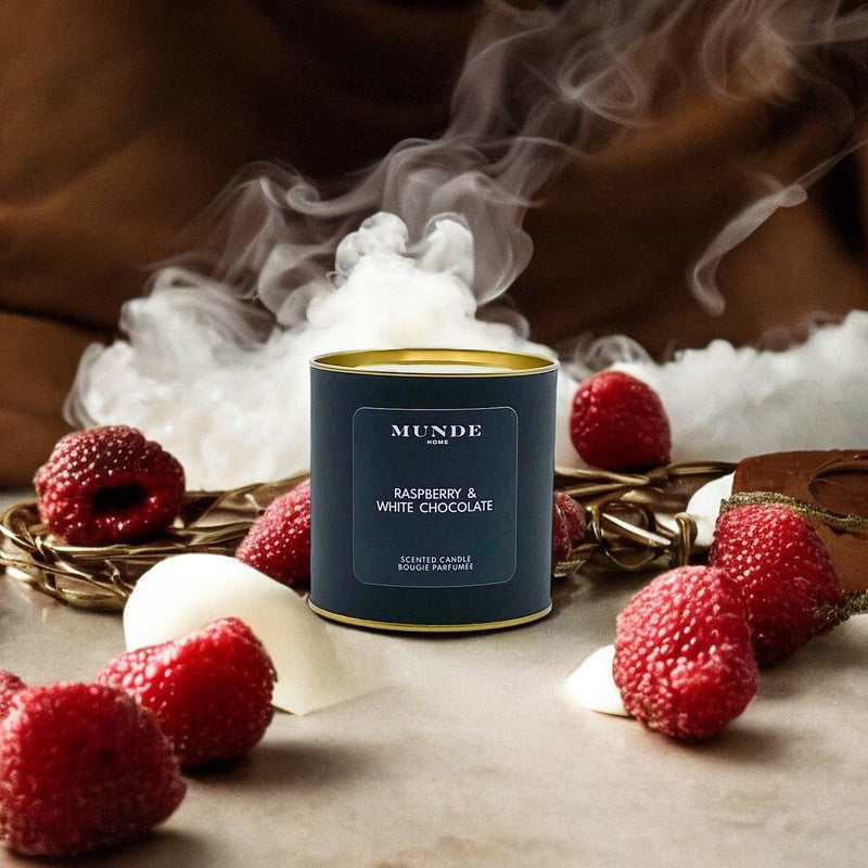 Scented Candle - Raspberry & White Chocolate