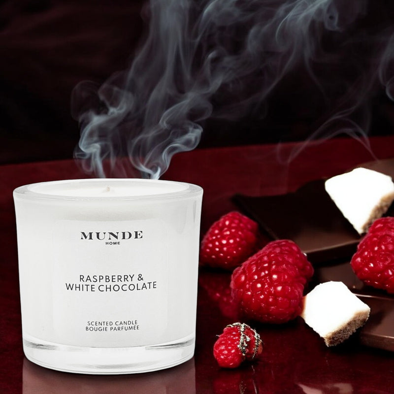 Scented Candle - Raspberry & White Chocolate