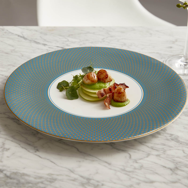 Diamond Topaz - Bone China Dinner Plates - Set of 6