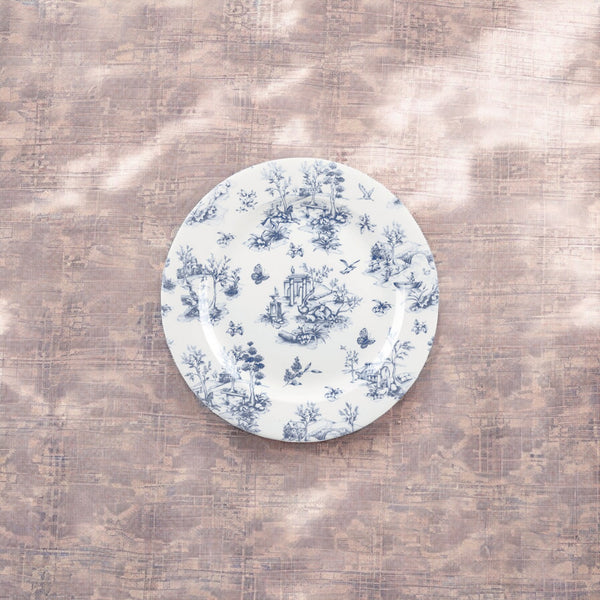 Diana - Blue Toile De Jouy Fine China Side Plates - Set of 6