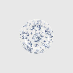 Diana - Blue Toile De Jouy Fine China Dining Plates - Set of 6