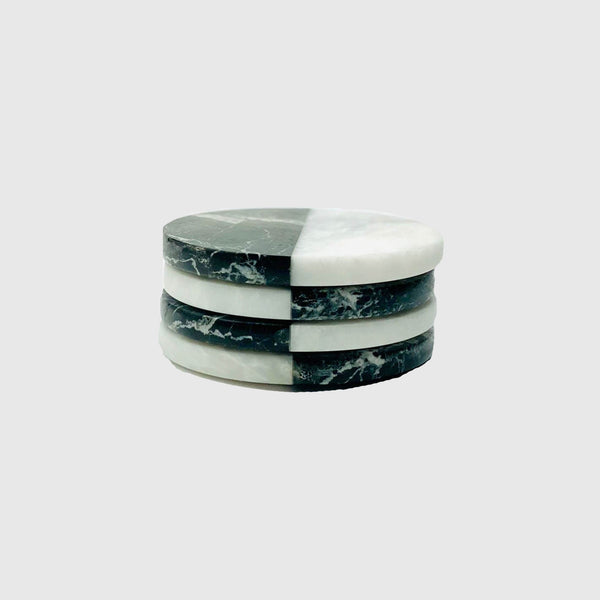 Eclisse - Black & White Marble Coasters - Set of 4