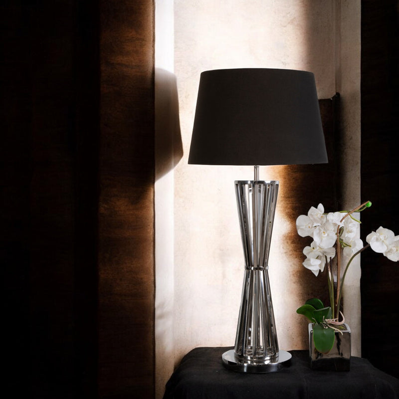 Elin - Table Lamp - Nickel & Black Fabric Shade