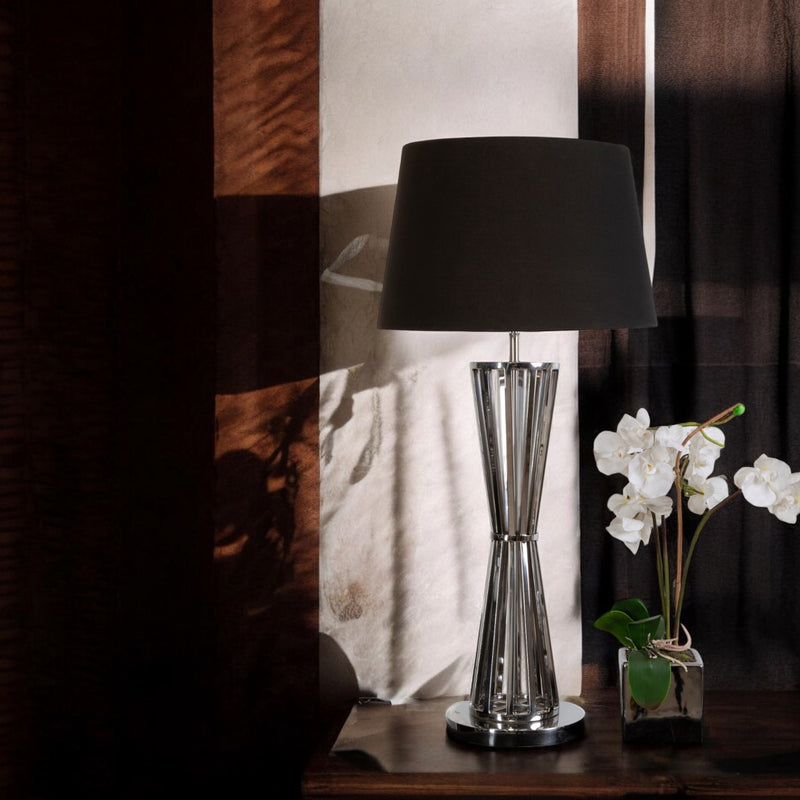 Elin - Table Lamp - Nickel & Black Fabric Shade