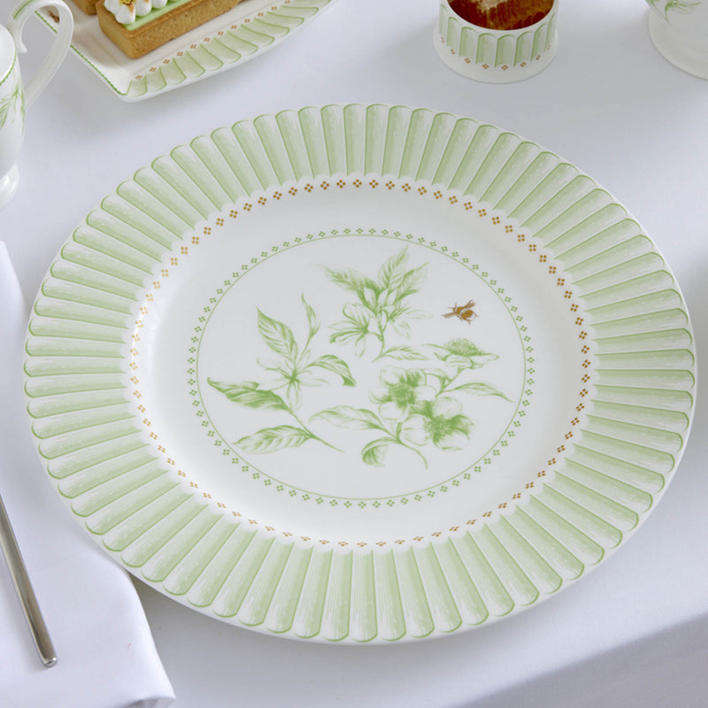 Elysian Green - Bone China Pizza Plates - Style A - Set of 12