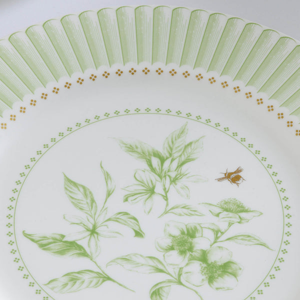 Elysian Green - Bone China Pizza Plates - Style A - Set of 12