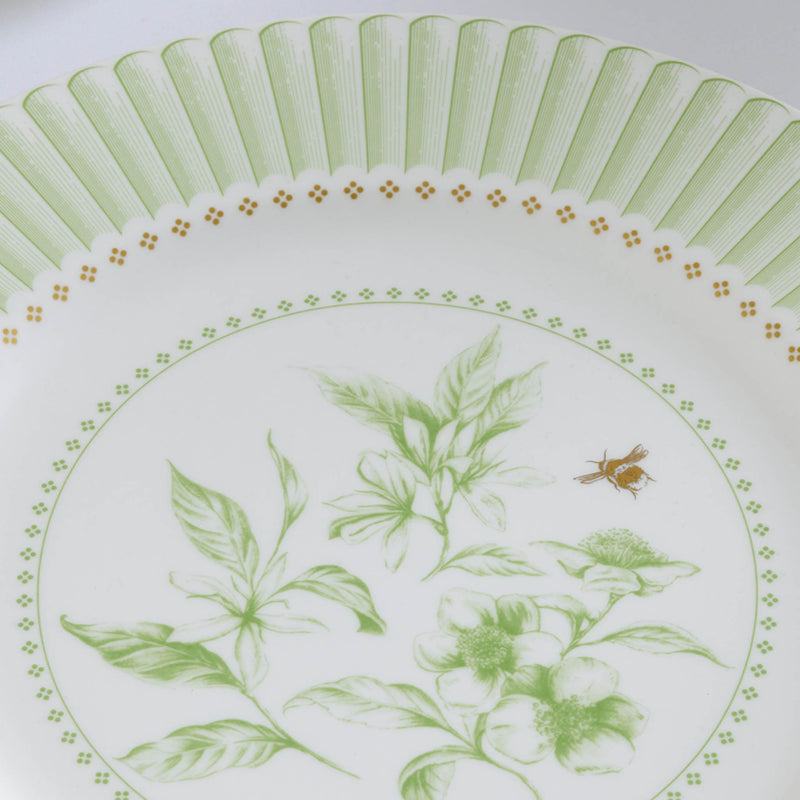 Elysian Green - Bone China Pizza Plates - Style A - Set of 12