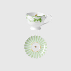 Elysian Green - Bone China Coffee Cups & Saucers - Set of 12