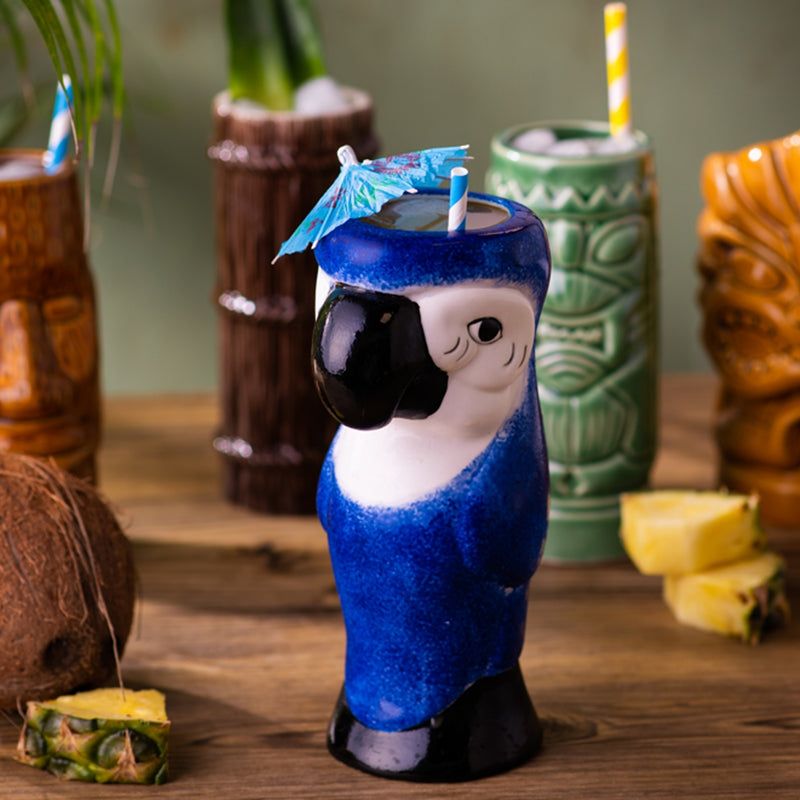 Parrot Blue Handmade Ceramic Tumbler