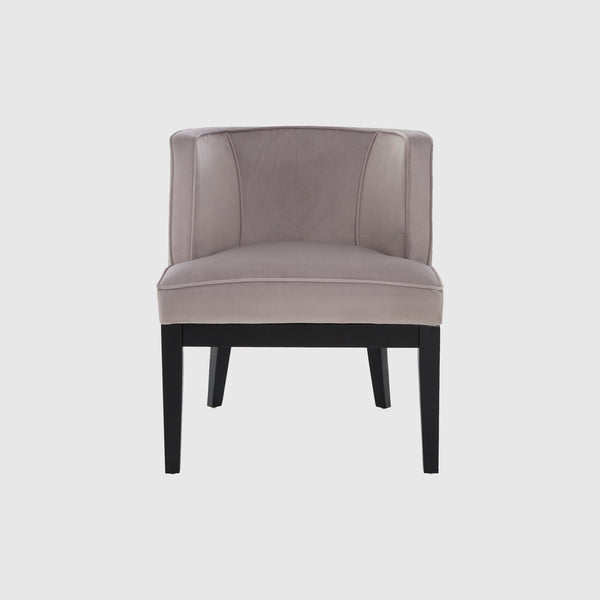 Nestor - Round Lounge Chair - Light Grey Velvet